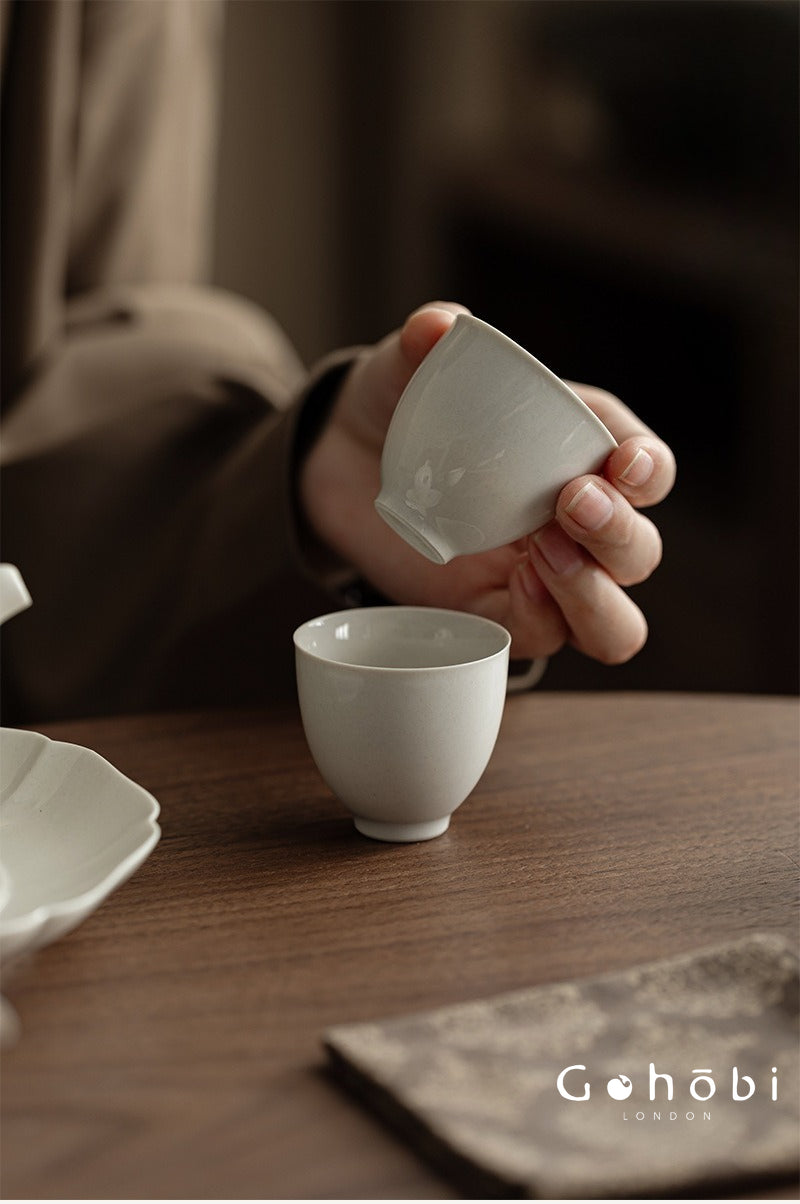 Gohobi Wood Ash Glaze Teacup – Plain Ceramic Small Gongfu Tea Cup