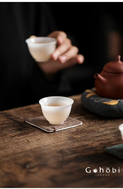 Gohobi Japanese Style Tea Coaster – Retro Fabric Tea Cup Mat for Tea Ceremony