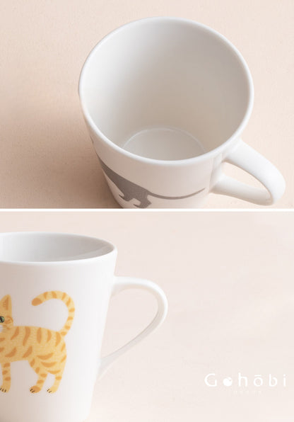 Gohobi Japanese Minoyaki Cute Cat Ceramic Mug [Made in Japan]