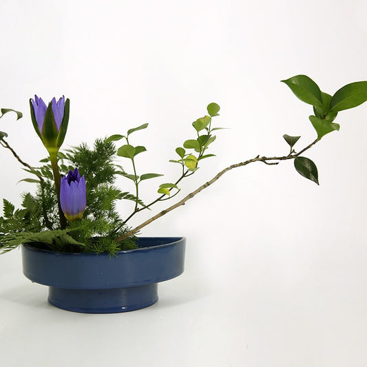 Gohobi Double-Layer Ikebana Ceramic Vase – Japanese Style Zen Flower Arrangement Vessel