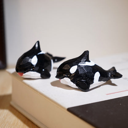 Gohobi Handcrafted Wooden Orca Ornament