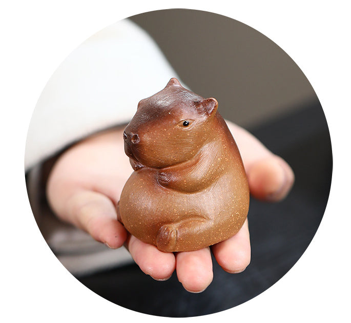 Gohobi Handmade Ceramic YiXing Clay Capybara Ornament Tea pet