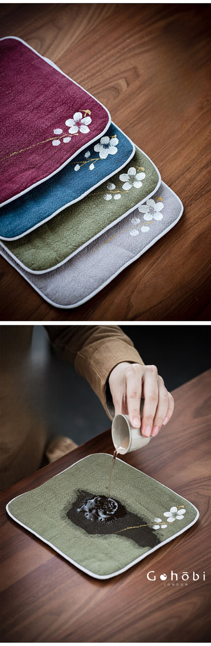 Gohobi Handmade Cotton Linen Tea Towel – Japanese Style Absorbent Zen Tea Cloth