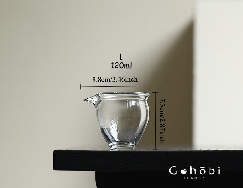 Gohobi Glass Fair Cup with Handle – Heat-Resistant Gongfu Tea Pitcher
