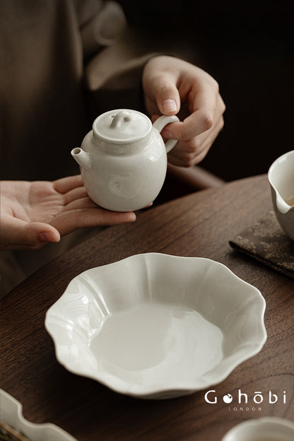 Gohobi Wood Ash Glaze Vessel Teapot – Handmade Ceramic Gongfu Tea Pot with Ball Filter