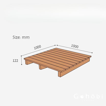 Gohobi Handmade Solid Wood Tatami Floor Platform – Japanese Style Red Oak & Black Walnut Bay Window Seating | FSC Certified Furniture