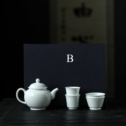 Gohobi Jingdezhen Sweet White Porcelain Teapot Set
