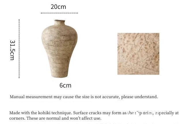 Gohobi Japanese-style Wabi Sabi Handmade Zen Large Vase 022
