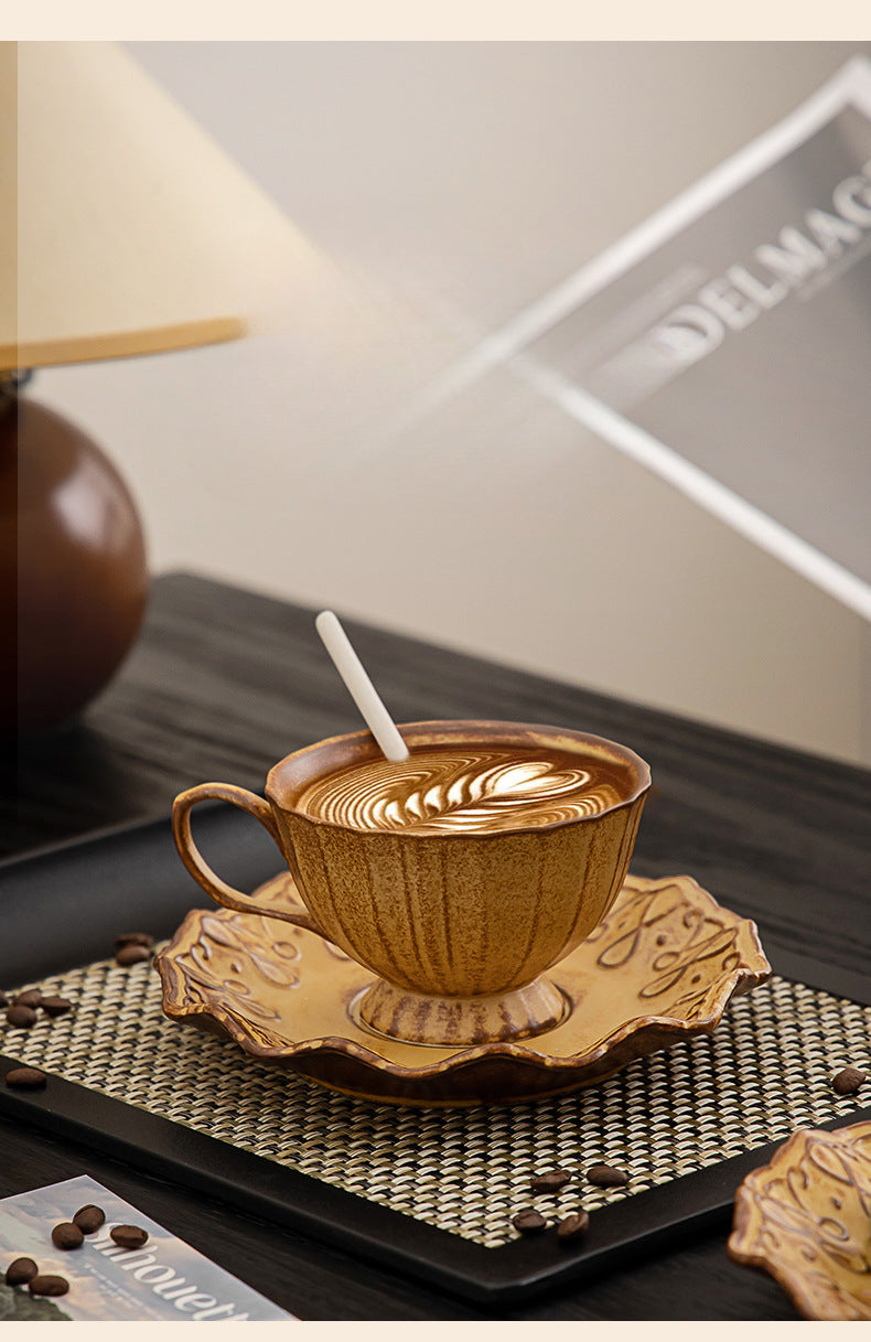 Gohobi Japanese Handmade Coffee Cup with Saucer 009