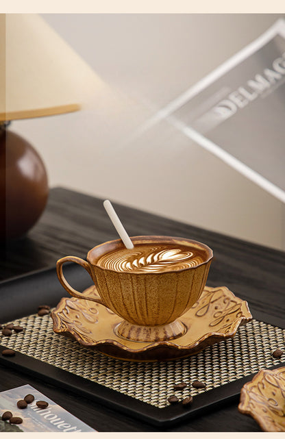 Gohobi Japanese Handmade Coffee Cup with Saucer 009