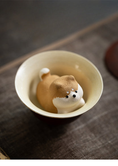 Gohobi Ceramic Handmade Purple Sand Yixing Tea Pet Ornaments