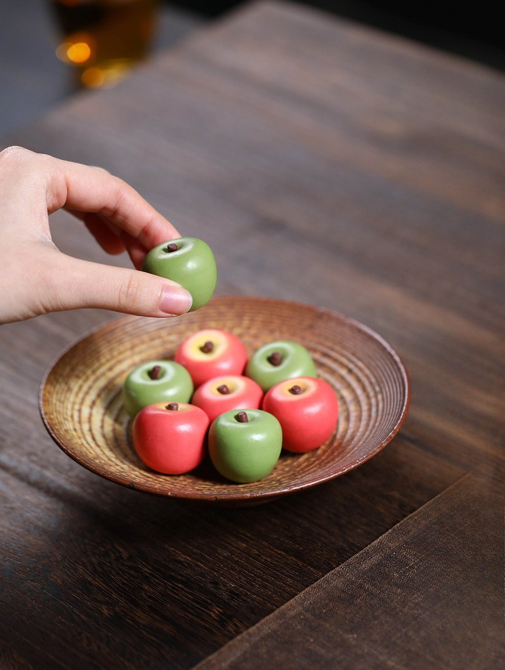 Gohobi Yixing Purple Clay Apple Tea Pet – Handmade Mini Fruit Ornament