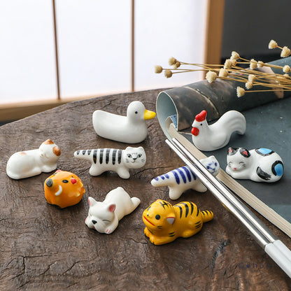 Gohobi Ceramic Cute Animals Chopstick Rest