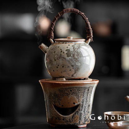 Gohobi Shino Kiln-Transformed Rattan Beam Teapot – Large Household Brewing Kettle