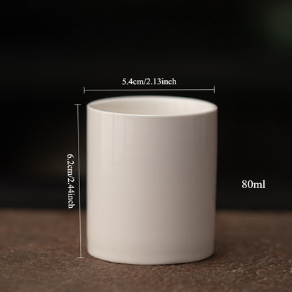 Gohobi White Porcelain Matcha Cup – Large Capacity Master Cup for Gongfu Tea, Home, and Office Use