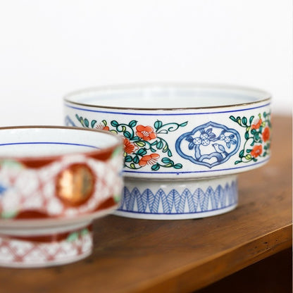 Gohobi Japanese Ikebana High-Foot Ceramic Bowl – Retro Floral Arrangement Vessel
