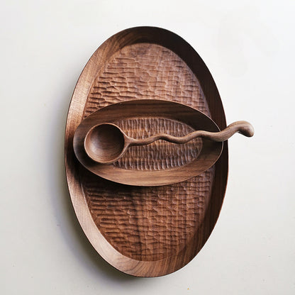 Gohobi Handmade Walnut Tray and Spoon