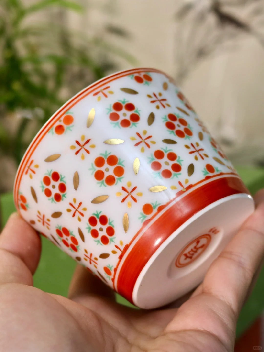 [清和堂 x Gohobi Gallery] Hand-painted Golden Red Lotus Tea Cup Coffee Cup