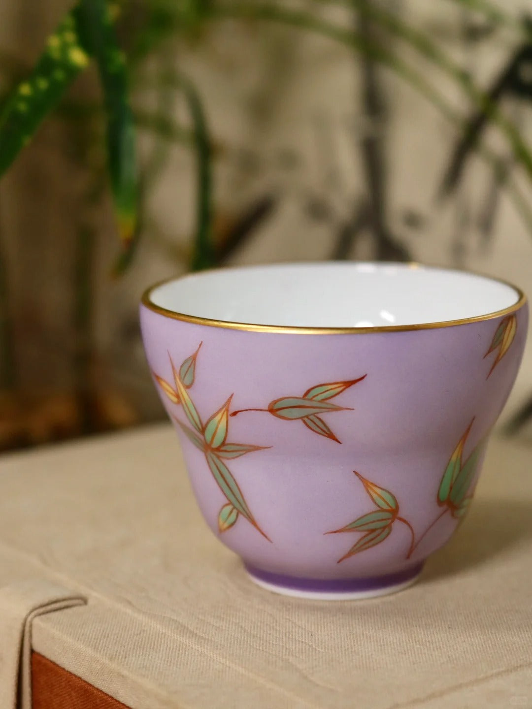 [清和堂 x Gohobi Gallery] Hand-painted Bamboo Leaf Pattern Tea Cup