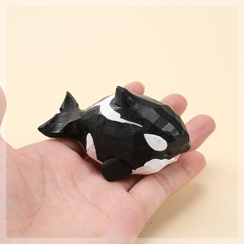 Gohobi Handcrafted Wooden Orca Ornament