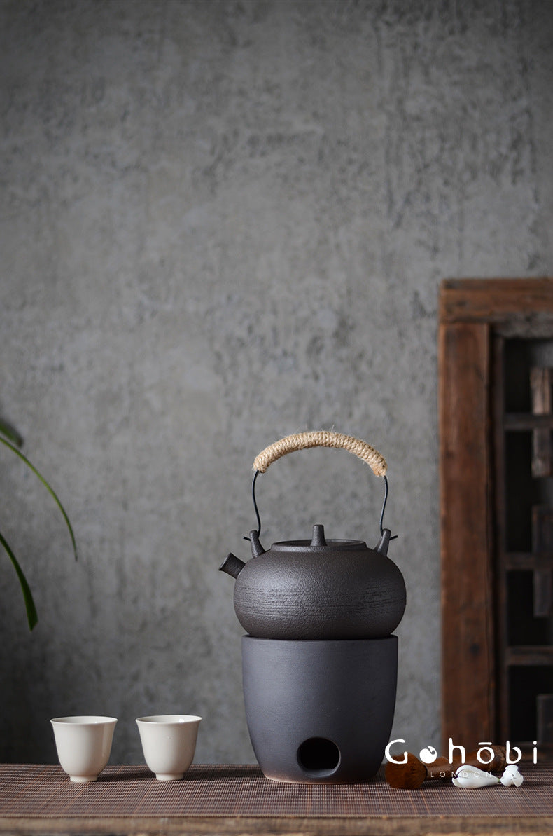 Gohobi Ceramic Tea Kettle – Handmade Household Pottery Teapot (900ml)
