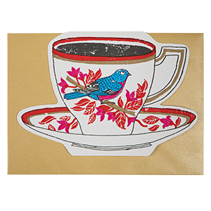 Gohobi x Archivist Gallery Birdy Tea Cup | Letterpress Cards | Cut-out Cards [Made in the UK]