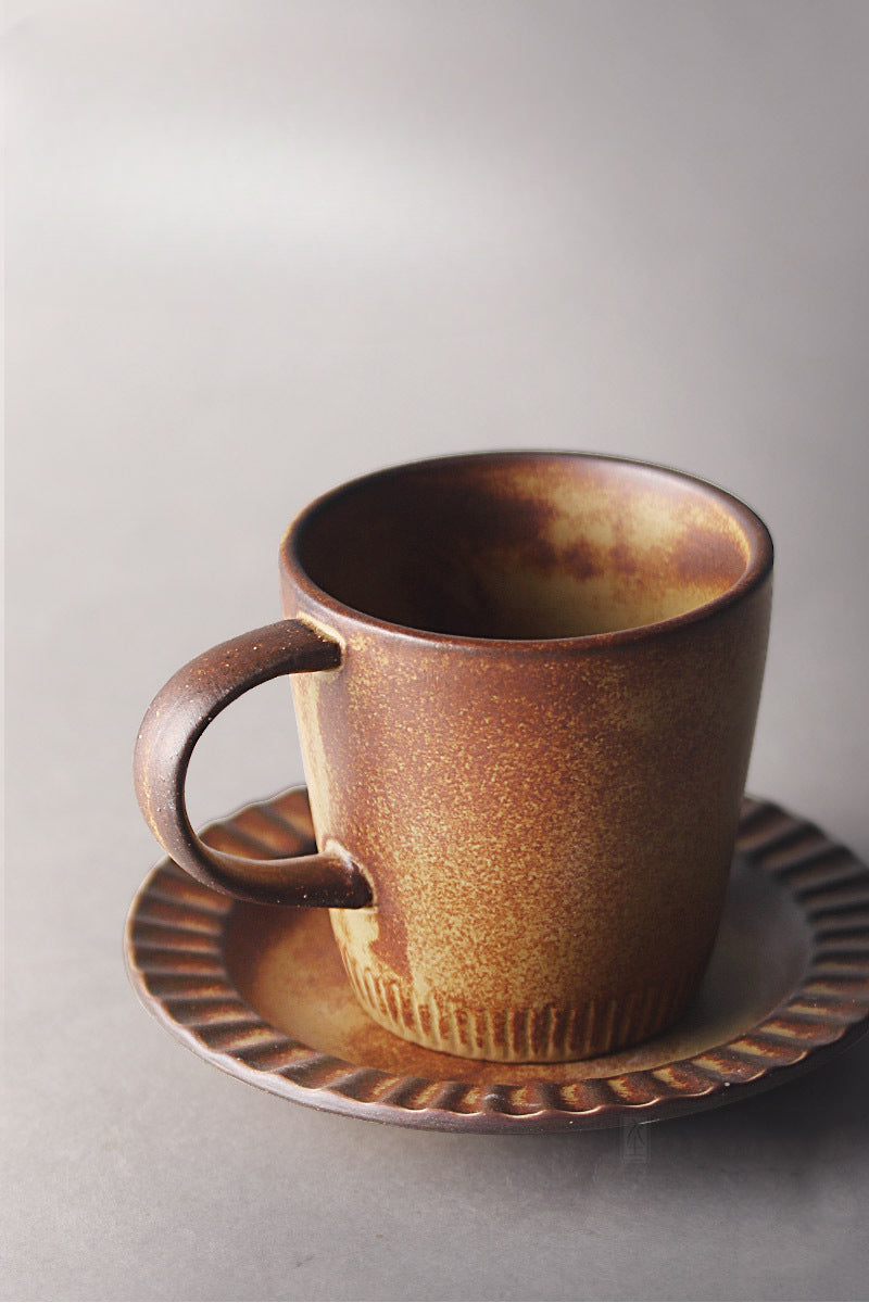 Gohobi Japanese Handmade Coffee Cup with Saucer 004