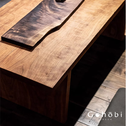 Gohobi Handmade Solid Wood Coffee Table – Japanese Modern Minimalist Tea Table for Living Room | FSC Certified Furniture