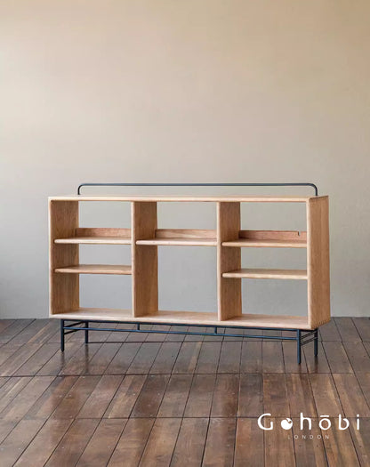 Gohobi Nordic Cherry Wood Solid Wood Bookcase – Handmade Storage Cabinet for Living Room or Study | FSC Certified Furniture