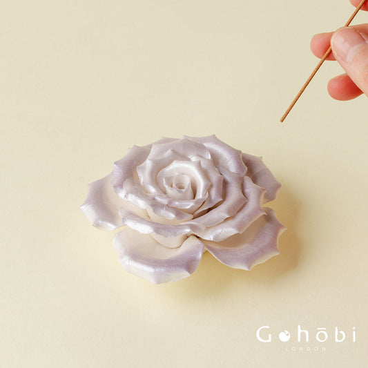 Gohobi Handmade Floral Incense Holder 005 - Purple Pink Rose