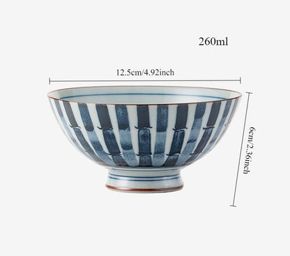 Gohobi Japanese Ancient Dyed Blue Rice Bowl – Minoya Porcelain Tableware [Made in Japan]