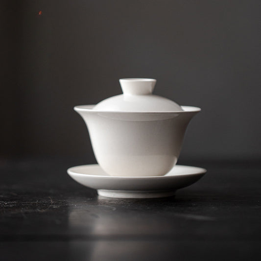Gohobi Handmade Grass Ash Glaze Sancai Gaiwan