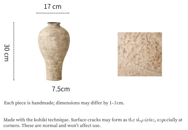 Gohobi Japanese-style Wabi Sabi Handmade Zen Large Vase 017