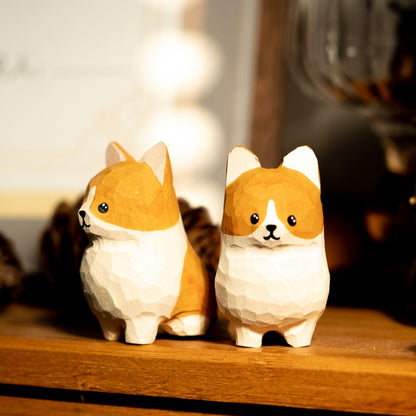 Gohobi Handcrafted Wooden Corgi Dog Ornament