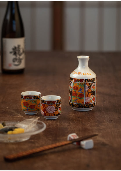 Gohobi Japanese Hasama Burnt Ceramic Hip Flask Set Tea Set Sake Set