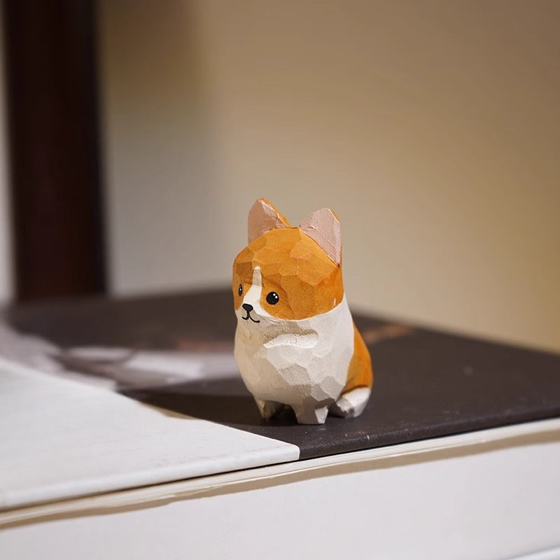 Gohobi Handcrafted Wooden Corgi Dog Ornament