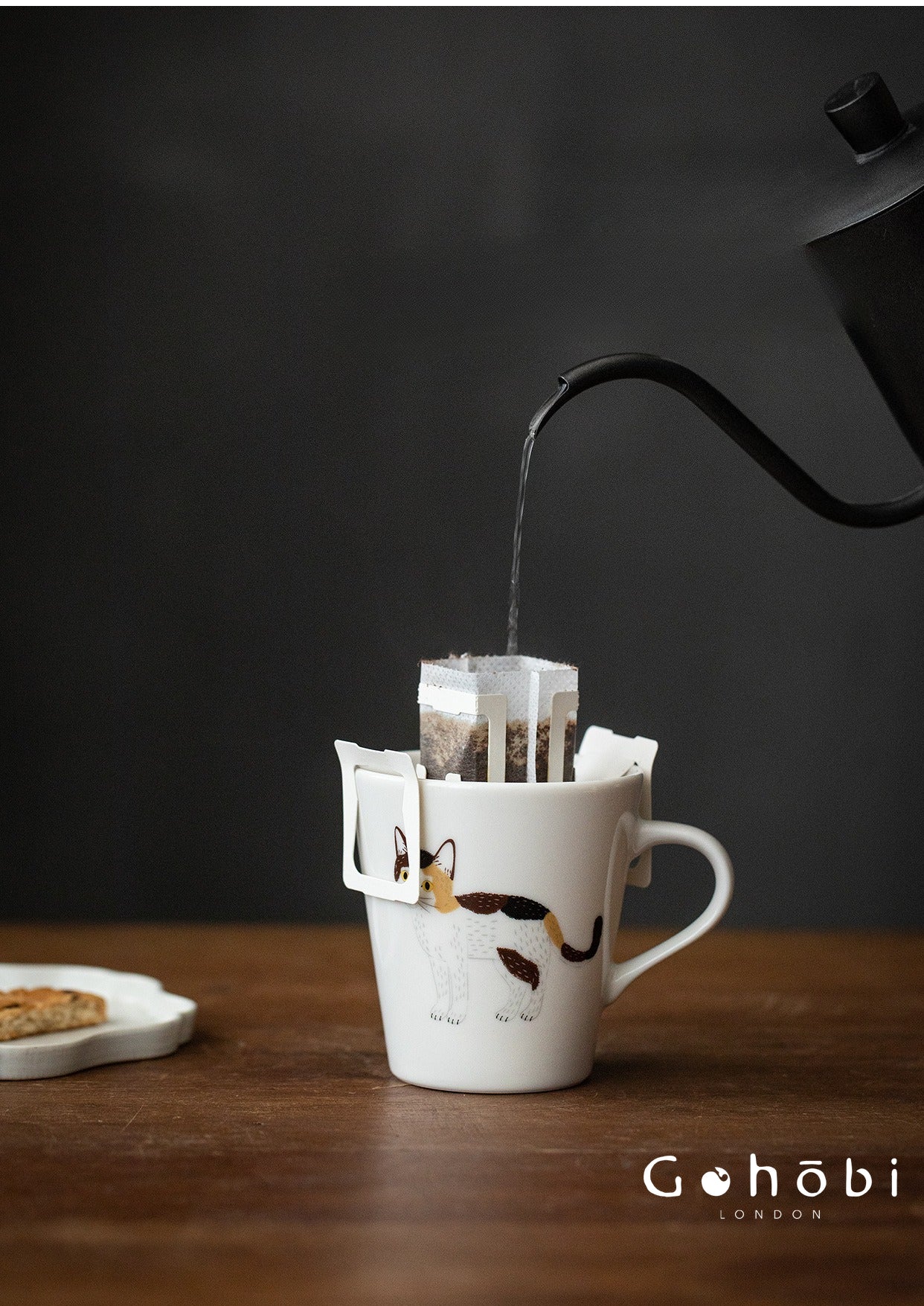 Gohobi Japanese Minoyaki Cute Cat Ceramic Mug [Made in Japan]