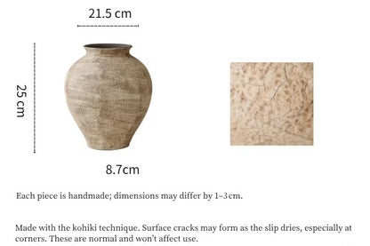 Gohobi Japanese-style Wabi Sabi Handmade Zen Large Vase 016