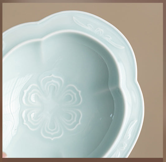 Gohobi Traditional Japanese Glazed Fruit Nuts Small Plate - Begonia Lotus 008