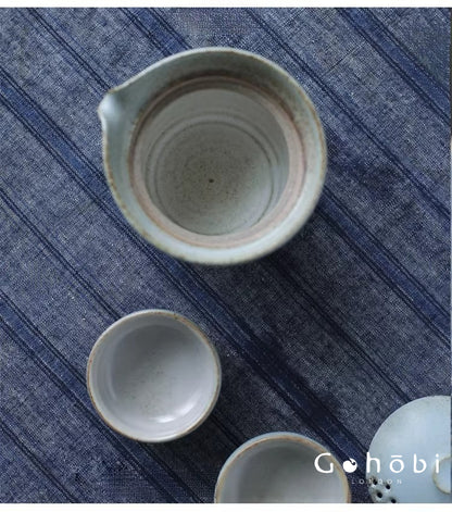 Gohobi Jingdezhen Ceramic Travel Gongfu Tea Set – One Pot Two Cups Portable Teapot Teacup Set