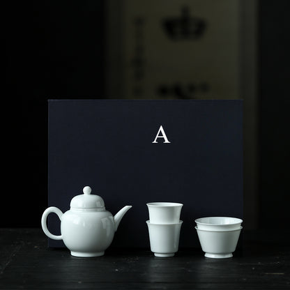 Gohobi Jingdezhen Sweet White Porcelain Teapot Set