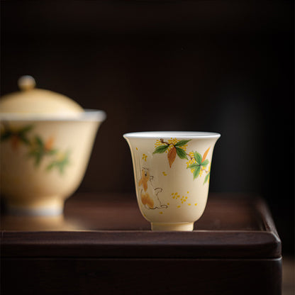 Gohobi Hand-Painted Osmanthus Ceramic Tea Cup