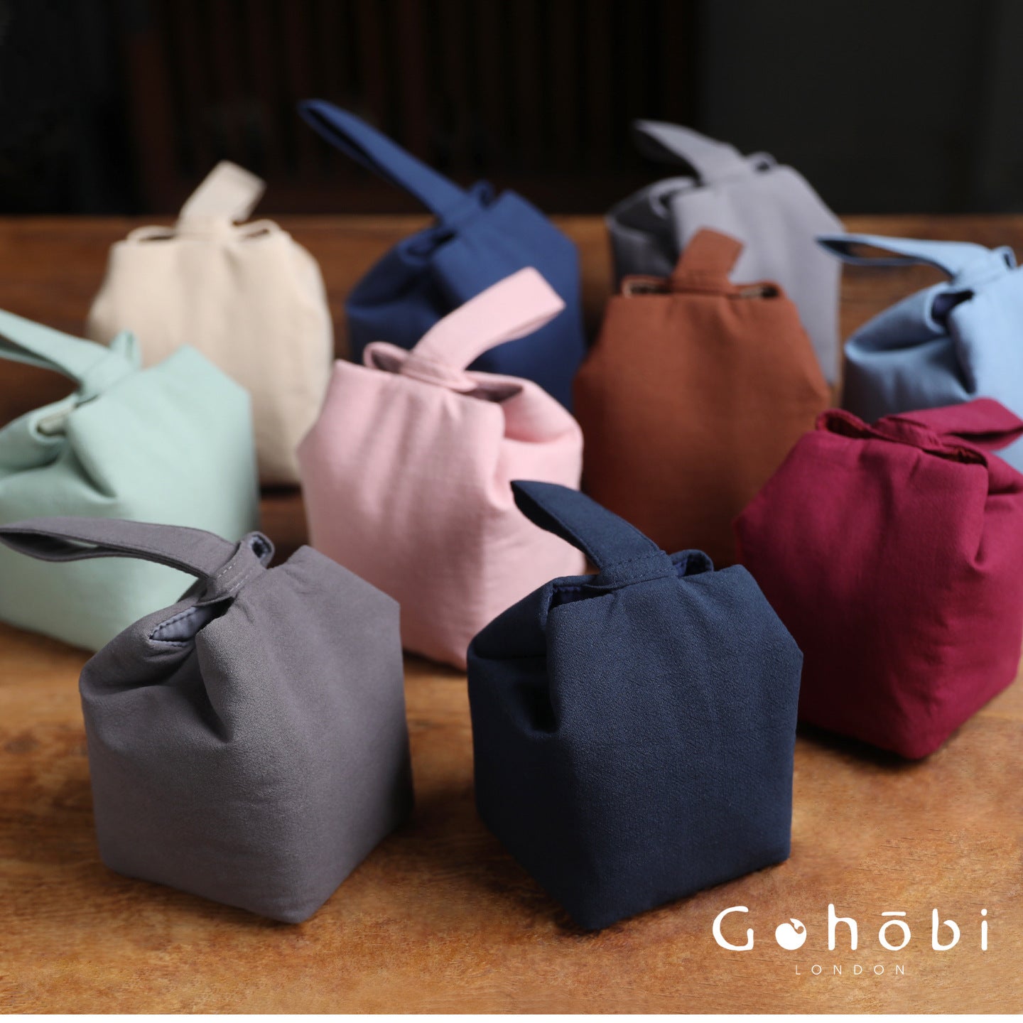 Gohobi Classic Travel Teaware Bag – Plain Cotton Tea Set Storage & Outdoor Carry Case