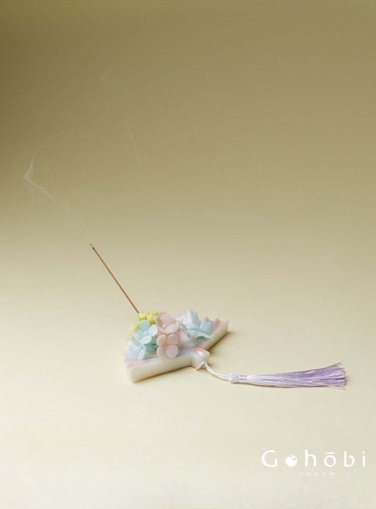 Gohobi Handmade Floral Incense Holder 008 - Jade Fan