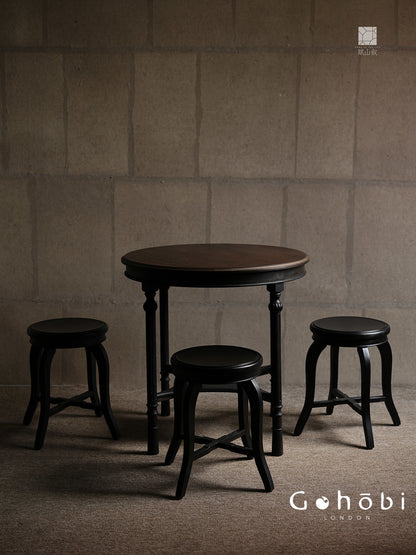 [賦山敘 x Gohobi] Gohobi Wabi-Sabi Teak Wood Tea Table – Round Solid Wood Tea Table