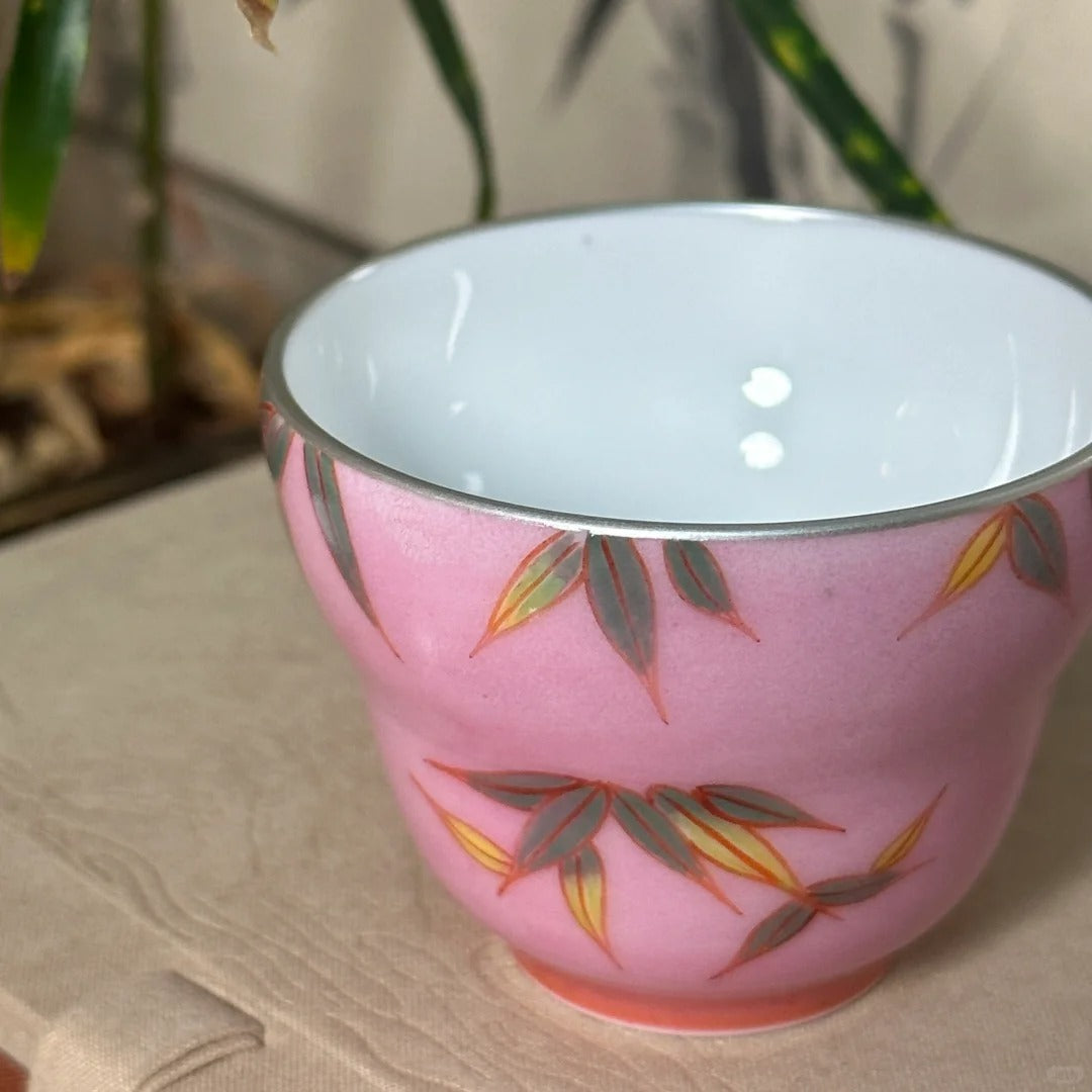 [清和堂 x Gohobi Gallery] Hand-painted Bamboo Leaf Pattern Tea Cup