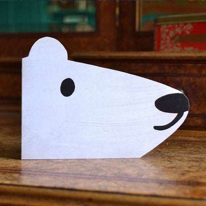 Mortlake Papers Polar Bear Shaped Greeting Card [Made in the UK]