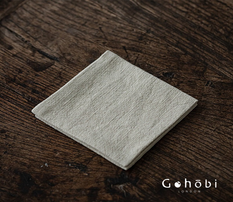 Gohobi Zen Ramie Tea Towel – Absorbent Tea Cloth for Gongfu Tea Table and Teapot