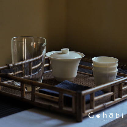 Gohobi Apricot White Ercai Gaiwan – Thin Porcelain Japanese Style Covered Tea Bowl