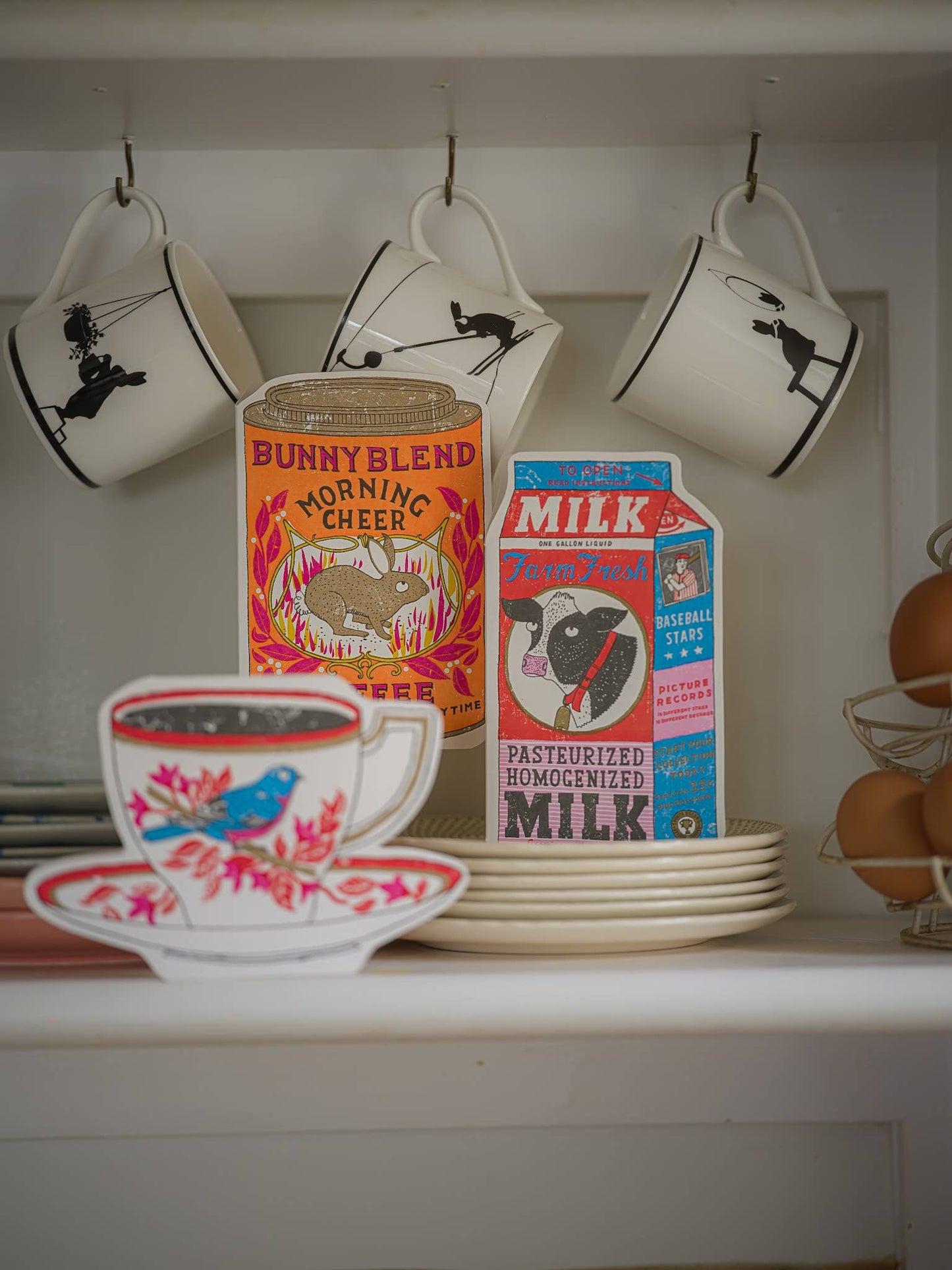 Gohobi x Archivist Gallery Birdy Tea Cup | Letterpress Cards | Cut-out Cards [Made in the UK]